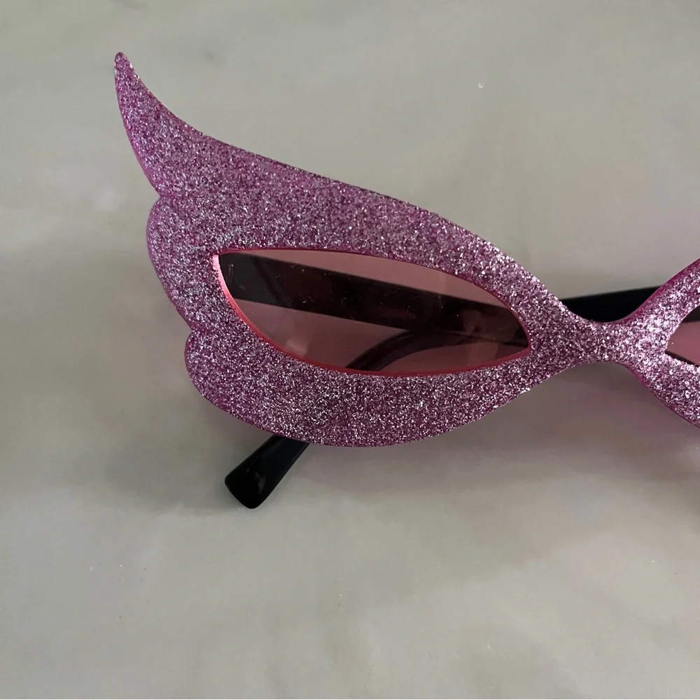 NWT Pink Glitter Cat Eye Sunglasses UV Protection Y2K Whimsigoth